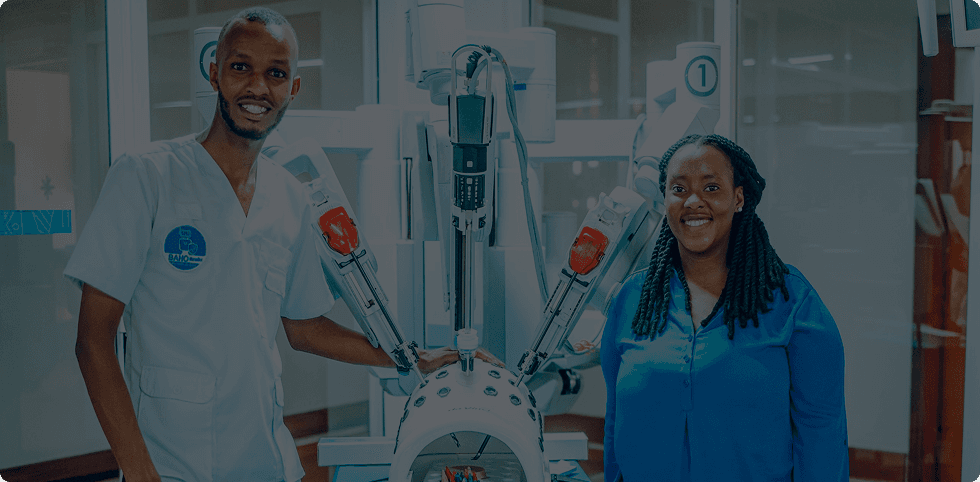 Healthcare workers with Lifeline Bot